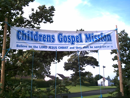 From 11th - 15th  September Coleraine Free Presbyterian Church held a children�s tent mission on the church grounds.  Mr Colin Tinsley, a youth worker with the Free Presbyterian Church conducted the meetings.  During his visit to Coleraine Colin Tinsley had opportunity to visit some eleven primary schools in the area and took part in their Assemblies.  <br><br>The mission culminated with a special family night in the tent on Sunday evening 17th September.  Many parents and friends came along to this service where each child who had attended the mission was presented with a Bible to commemorate the special children�s outreach.<br>