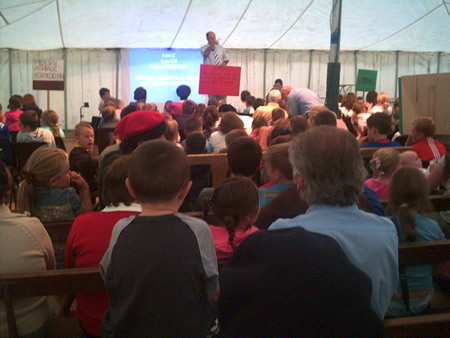 From 11th - 15th  September Coleraine Free Presbyterian Church held a children�s tent mission on the church grounds.  Mr Colin Tinsley, a youth worker with the Free Presbyterian Church conducted the meetings.  During his visit to Coleraine Colin Tinsley had opportunity to visit some eleven primary schools in the area and took part in their Assemblies.  <br><br>The mission culminated with a special family night in the tent on Sunday evening 17th September.  Many parents and friends came along to this service where each child who had attended the mission was presented with a Bible to commemorate the special children�s outreach.<br>